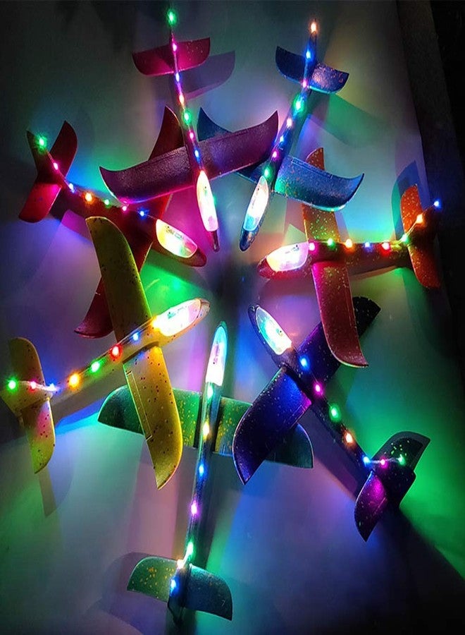 iChoice™ LED Light Airplane Toy Pack of 2-17.5" Large Throwing Foam Plane, Dual Flight Mode, Lighting Aeroplane Gliders Gifts for Kids for 3 to 8 Year Children's (Random Color Dispatched) - Image 4